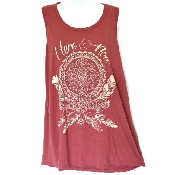 Maurices Tops - Maurices Graphic Tunic Tee Tank Here and Now Mauve